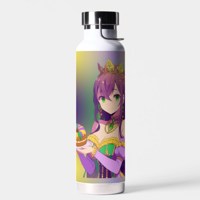 Anime Mardi Gras King cake Water Bottle (Left)