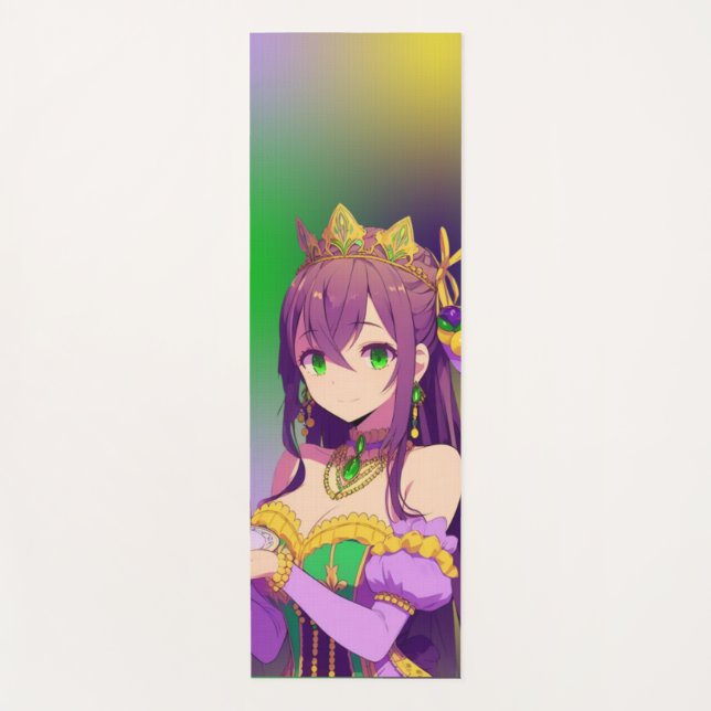 Anime Mardi Gras King cake Yoga Mat (Front)