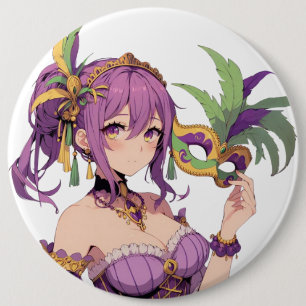 Anime Mardi Gras mask 6 Cm Round Badge
