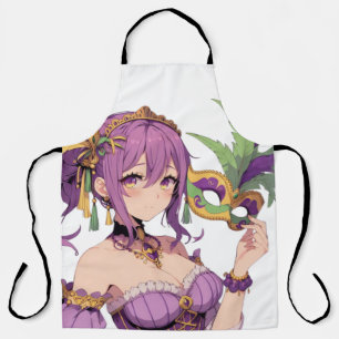 Anime Mardi Gras mask Apron
