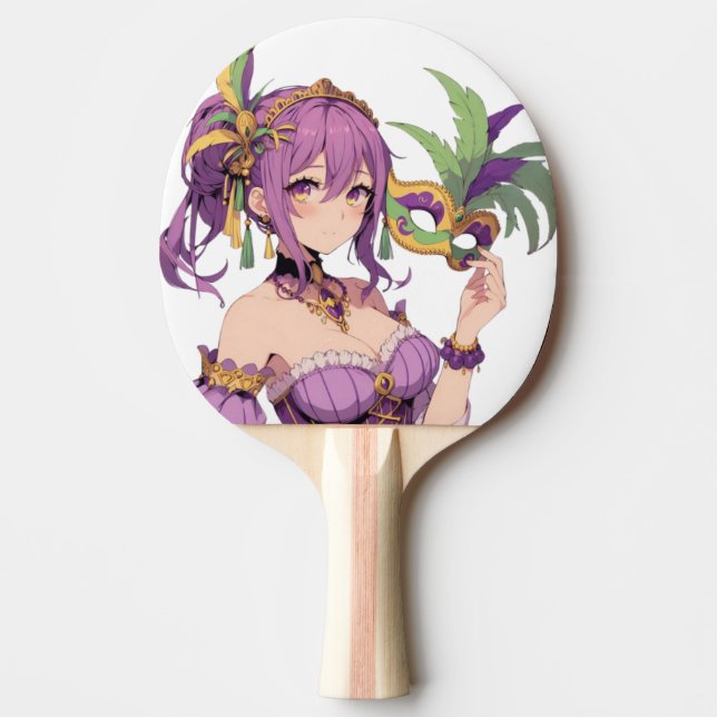 Anime Mardi Gras mask Ping Pong Paddle (Front)