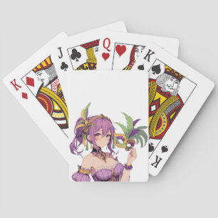 Anime Mardi Gras mask Playing Cards
