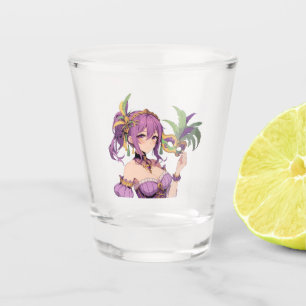 Anime Mardi Gras mask Shot Glass