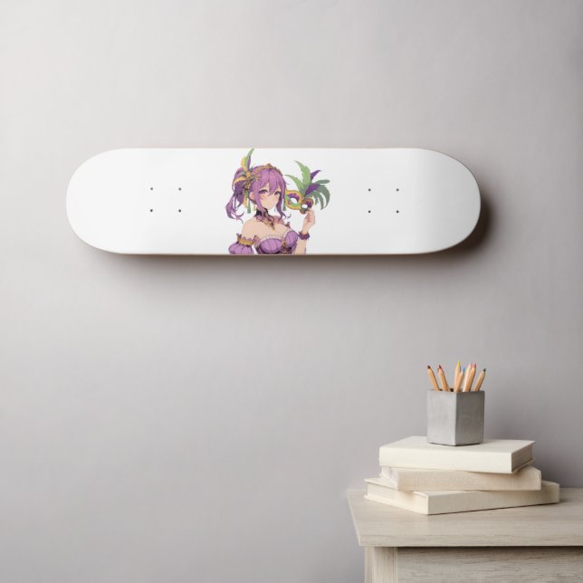 Anime Mardi Gras mask Skateboard (Wall Art (Horz))