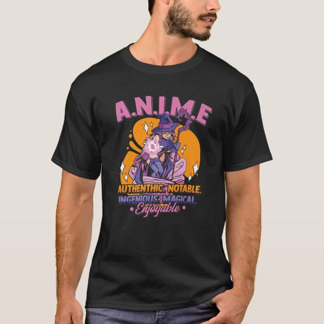 Anime Meaning Authenthic Noteable Ingenious Magica T-Shirt (Front)