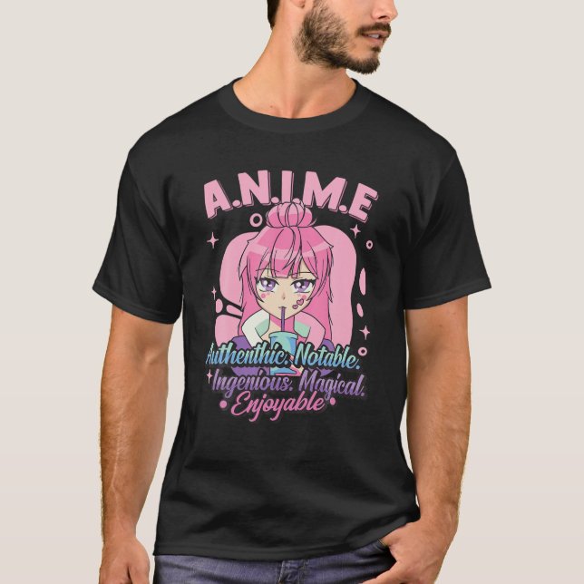 Anime Meaning Authenthic Noteable Ingenious Magica T-Shirt (Front)