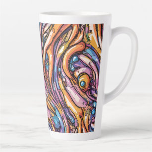 Anime melting plastic texture, Vibrant colours Latte Mug