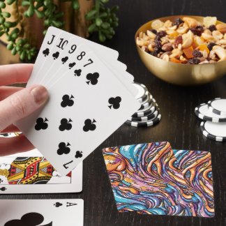 Anime melting plastic texture, Vibrant colours Playing Cards