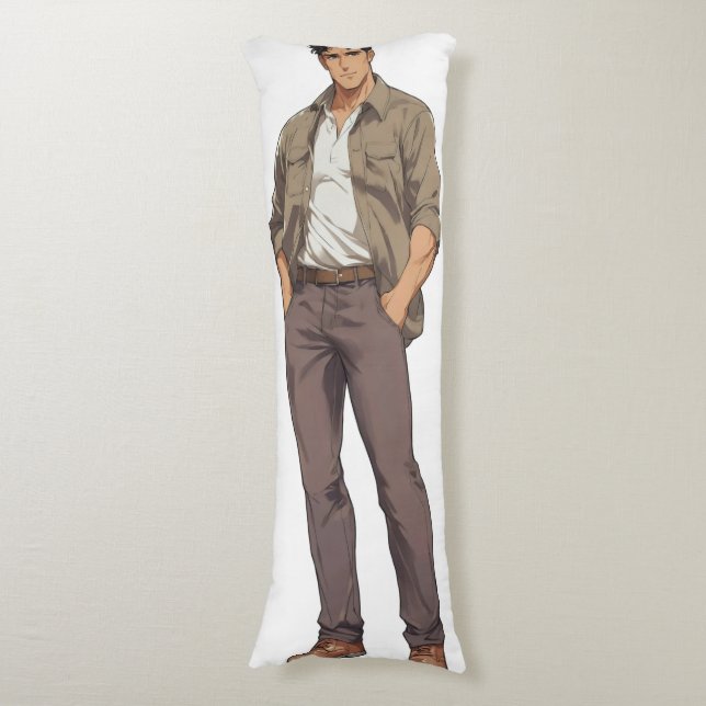 Anime Men Zaddy Body Cushion (Front Vertical)