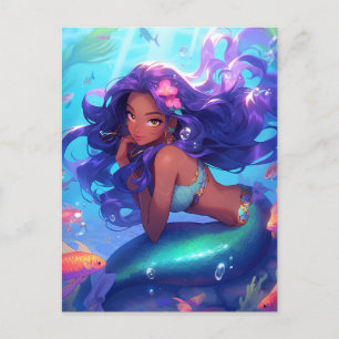 Anime Mermaid Girl Fantasy Art Postcard