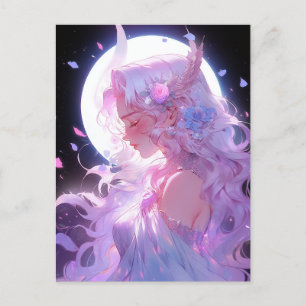 Anime Moon Princess Fantasy Art Postcard