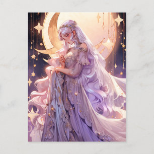 Anime Moon Princess Fantasy Art Postcard