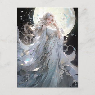 Anime Moon Princess Fantasy Art Postcard
