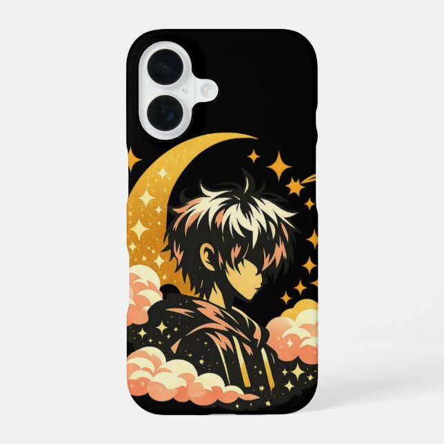 Anime Moonlight – Aesthetic Anime Design iPhone 16 Case (Back)
