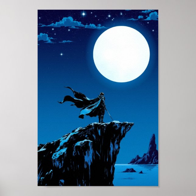Anime Moonlight Warrior Epic Wall Art (Front)