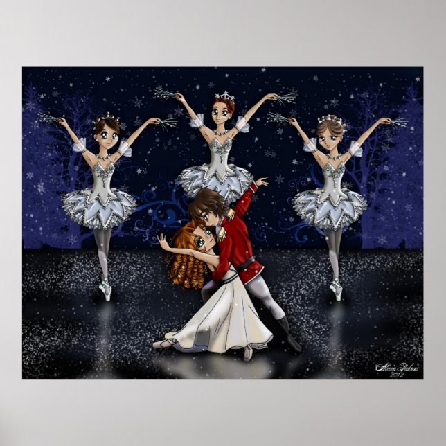 Anime Nutcracker Snowflakes Poster (Front)
