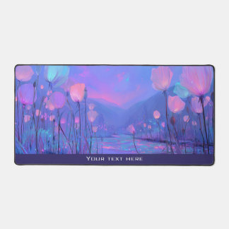 Anime Ocean Kawaii Fantasy Night Sky Floral Glow Desk Mat
