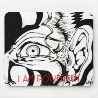 anime old lady, I AM POWERFUL Mouse Mat