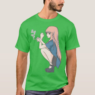 Anime Otaku Girl Smoking Girl Japan Aesthetic T-Shirt