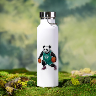 Anime Panda Basketball Dribble Cute Sports Sticker Water Bottle