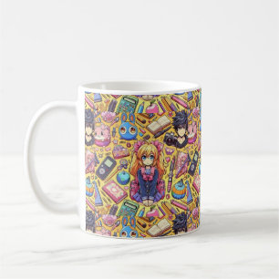 anime pattern coffee mug