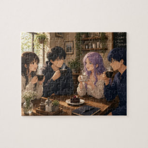 Anime people having coffee jigsaw puzzle