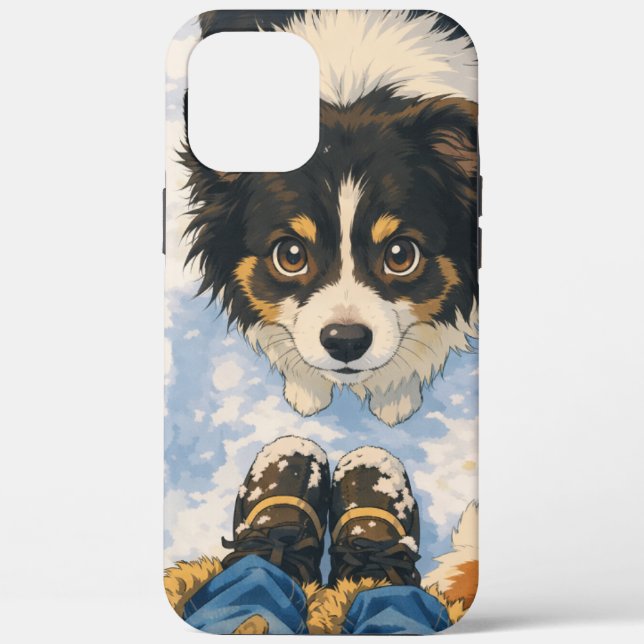 Anime Playful Dog Phone Case Galaxy & IPhone (Back)