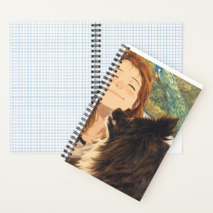 Anime Playful Puppy  Small Notebook