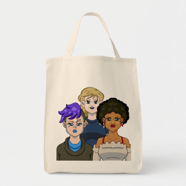Anime Portrait Women Beauty Pretty Cute Adorable Tote Bag (Front)