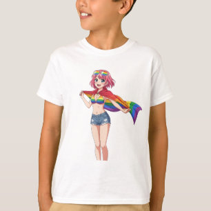 Anime Pride Girl - Rainbow Summer Vibes T-Shirt