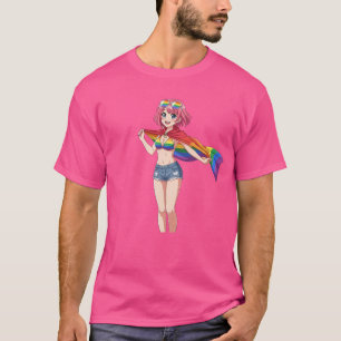 Anime Pride Girl - Rainbow Summer Vibes T-Shirt