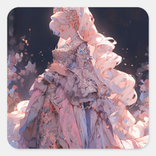 Anime Princess Fantasy Art Square Sticker