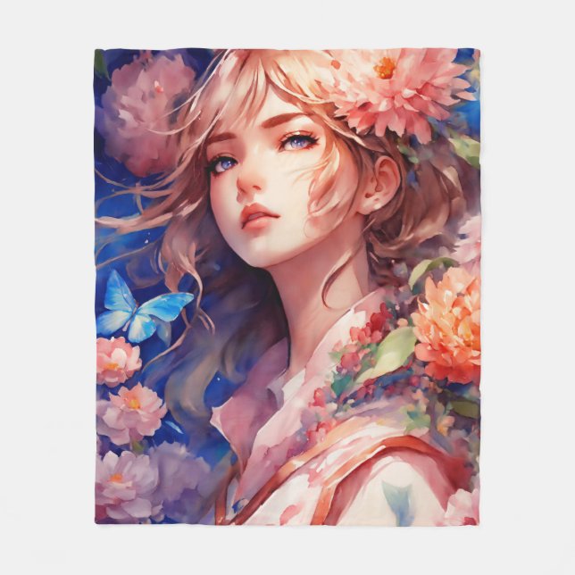 Anime Princess Fleece Blanket (Front)