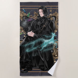 Anime Professor Severus Snape Seated Beach Towel