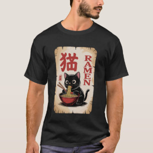 Anime Ramen Cat Cute Noodle Food Lover Theme T-Shirt