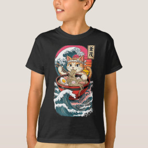Anime Ramen Cat Japanese Art Gifts For Men Women T-Shirt
