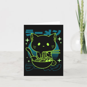 Anime Ramen Cat Japanese Retro Noodles Aesthetic K Card