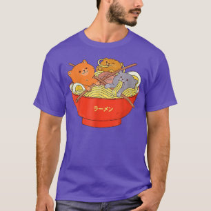 Anime Ramen Cat Retro Japanese Noodles Aesthetic K T-Shirt