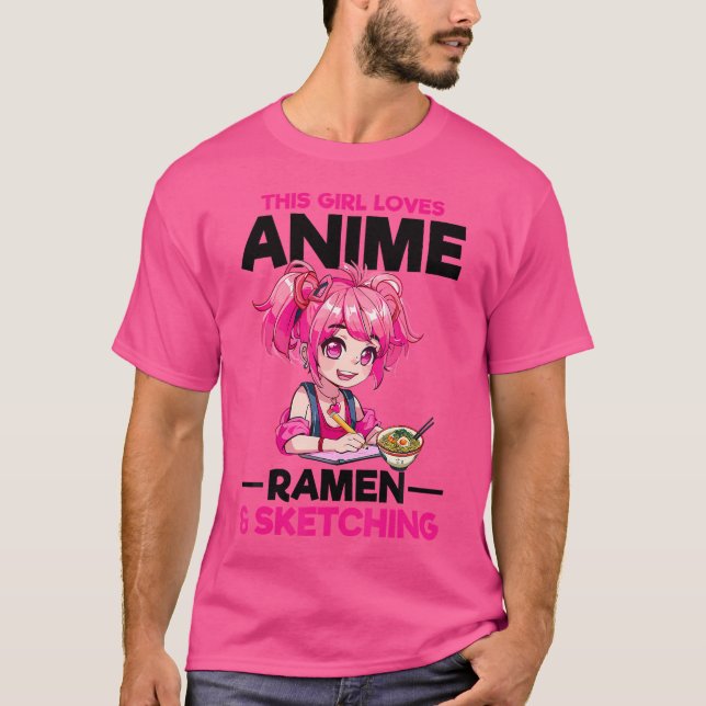 Anime Ramen Sketching Sketch Otaku Japan Manga T-Shirt (Front)