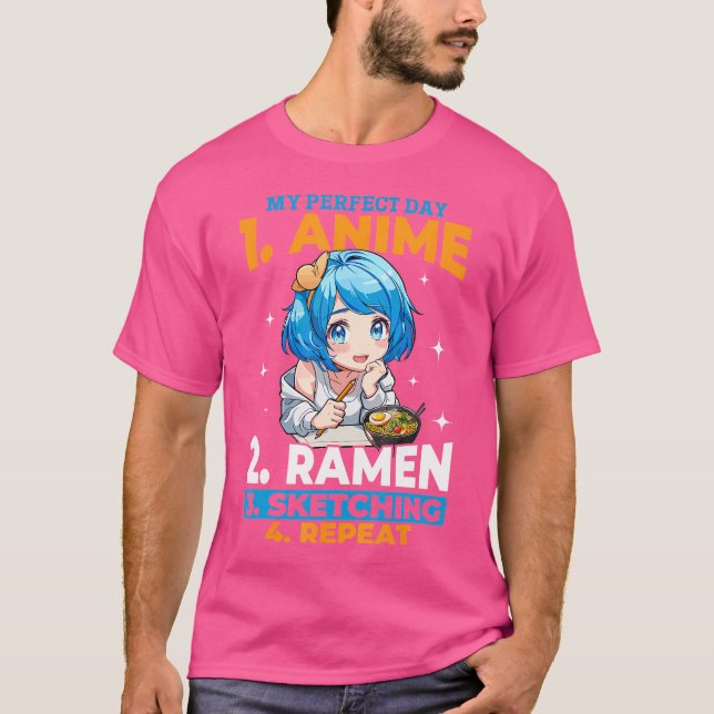 Anime Ramen Sketching Sketch Otaku Japan Manga T-Shirt (Front)