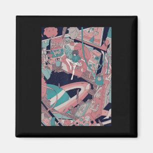 Anime Retro 90s Lofi Girl Aesthetic Japanese Otaku Magnet