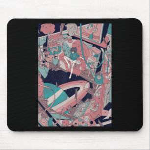 Anime Retro 90s Lofi Girl Aesthetic Japanese Otaku Mouse Mat