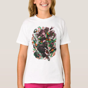Anime Rockstar Girl Electric Guitar T-SHIRTSX T-Shirt