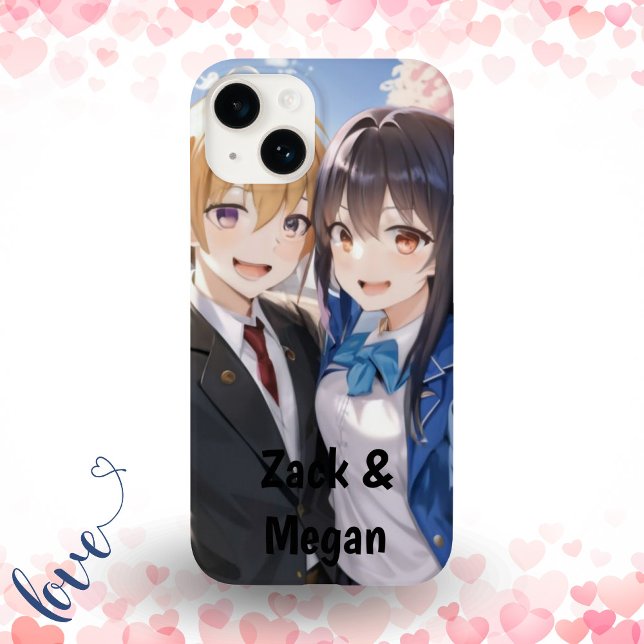 Anime Romantic Couple - Students Selfie Personaliz Case-Mate iPhone Case (Creator Uploaded)