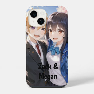 Anime Romantic Couple - Students Selfie Personaliz iPhone 14 Case