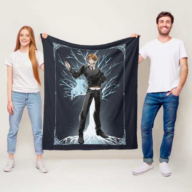 Anime Ron Weasley's Jack Russell Terrier Patronus Fleece Blanket (In Situ)