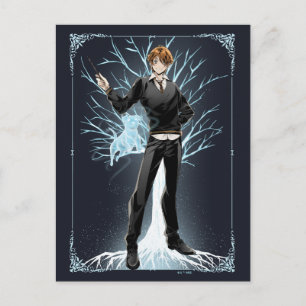 Anime Ron Weasley's Jack Russell Terrier Patronus Postcard