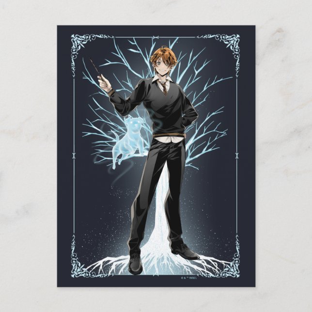 Anime Ron Weasley's Jack Russell Terrier Patronus Postcard (Front)