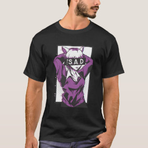 Anime Sad Girl Club Illustration - Japanese Woman  T-Shirt