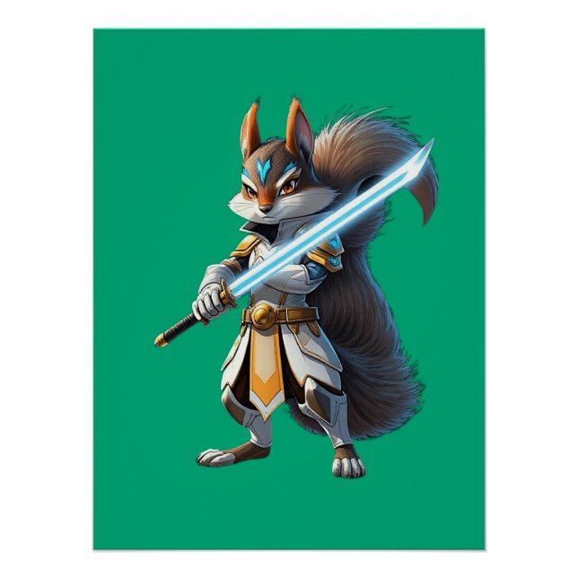 Anime Samurai Squirrel Warrior Poster (Front)